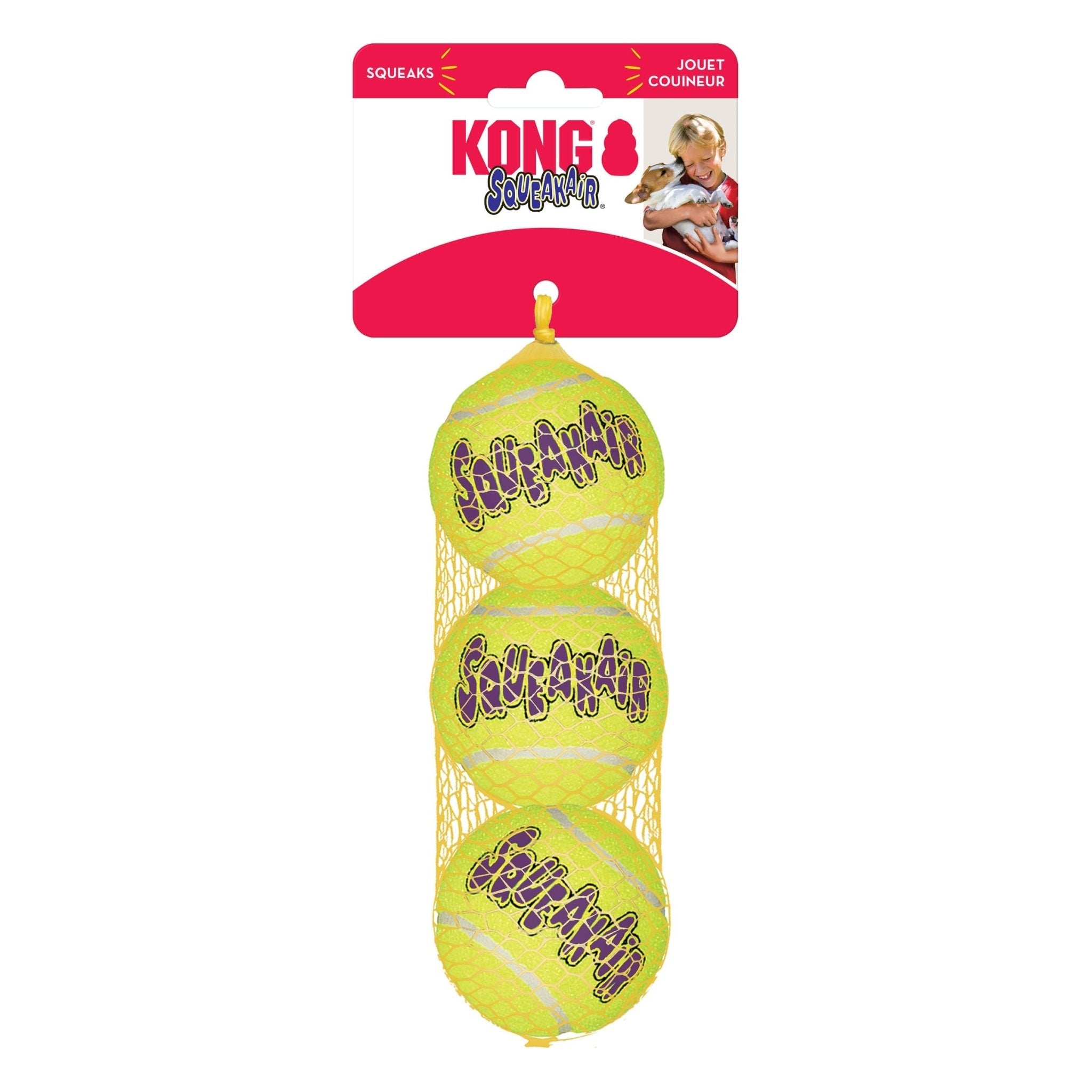 KONG SqueakAir® Ball – Durable Squeaker Tennis Ball Dog Toy for Fetch & Play