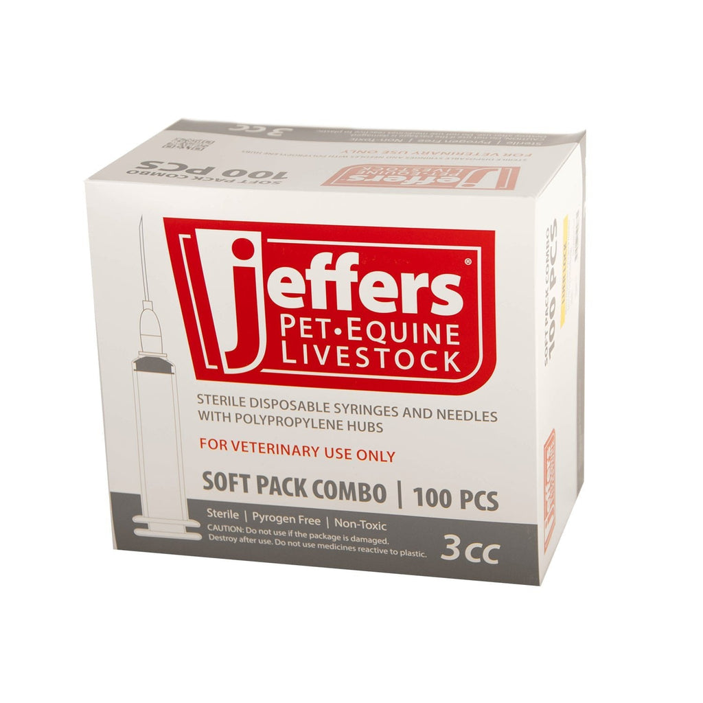 Jeffers Luer Lock Syringe/Needle Combo, Box of 100