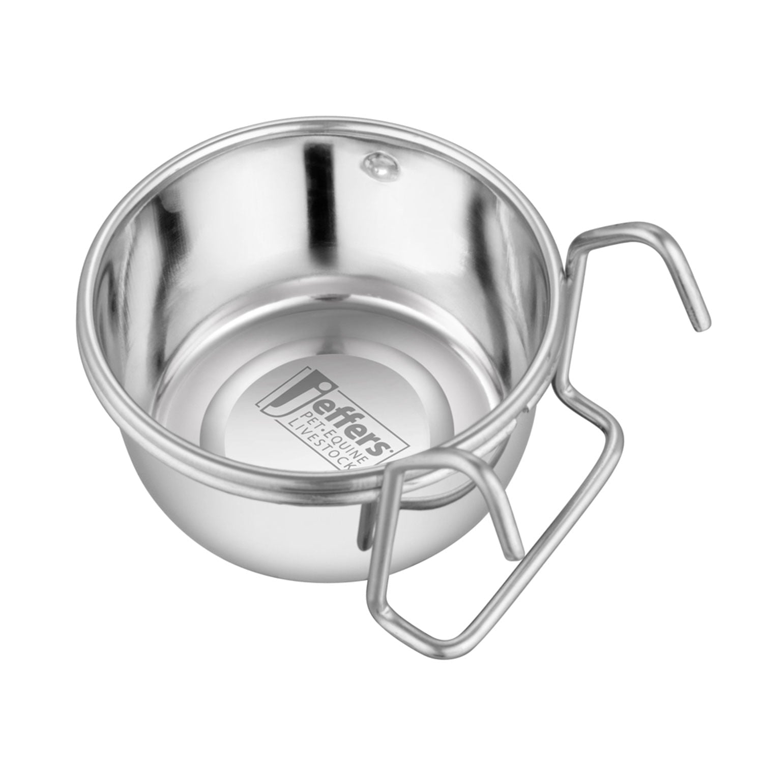 Jeffers Stainless Steel Cage Cup Pet Feeders with Hooks