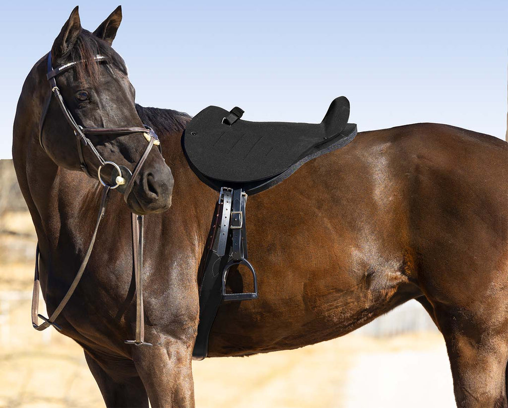 Mustang English Soft Ride Bareback Saddle, Black