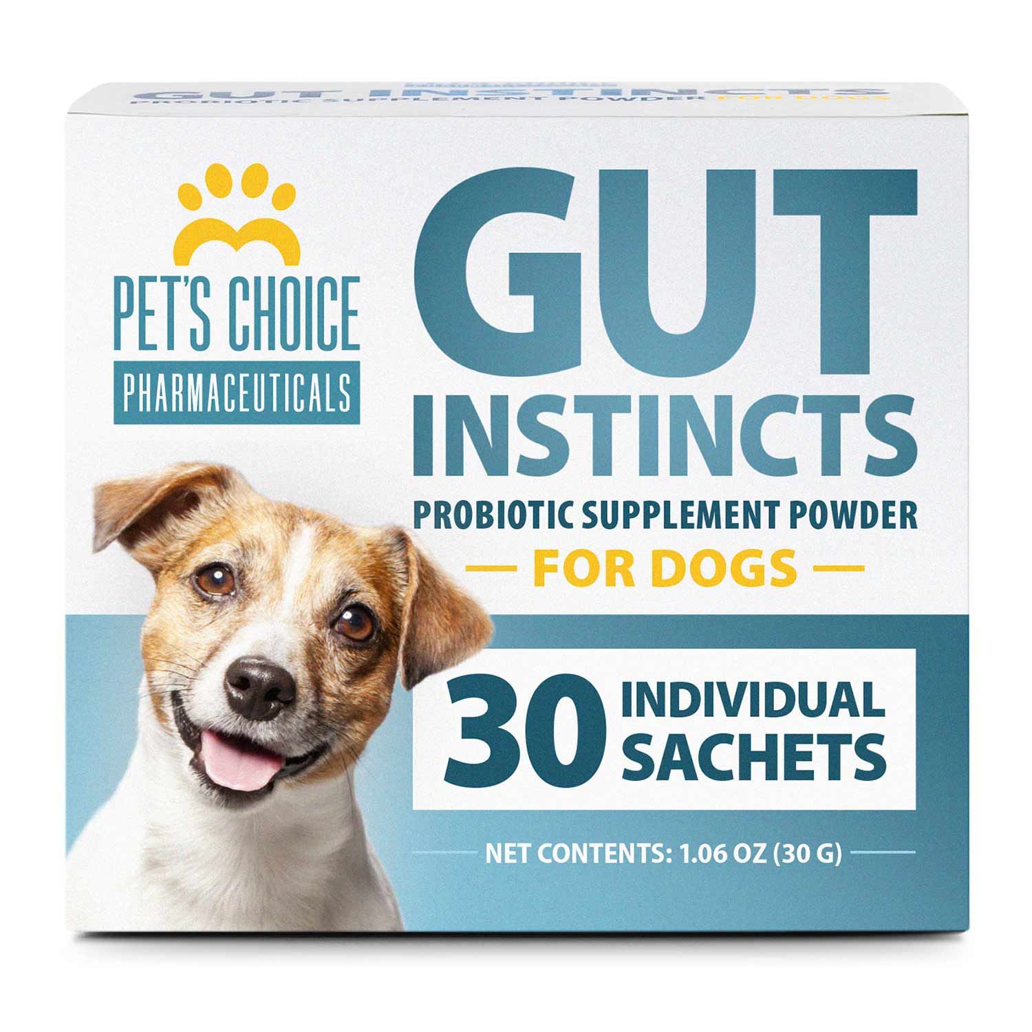 Pet's Choice Gut Instincts Probiotic Powder Packets for Dogs – Daily Digestive & Immune Support, 30 Count
