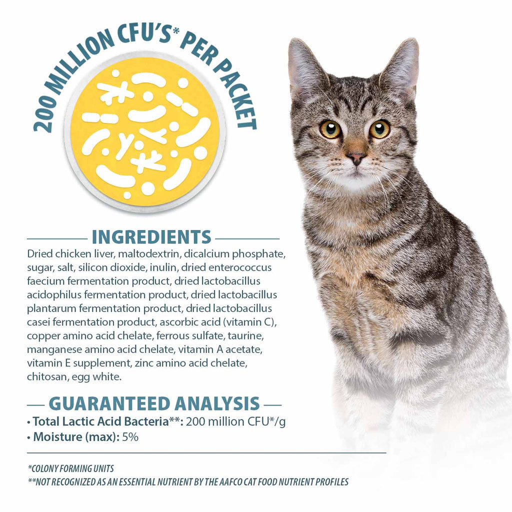 Pet’s Choice Gut Instincts Probiotic Supplement for Cats, Digestive & Immune Support, 30 Powder Packets, Made in USA