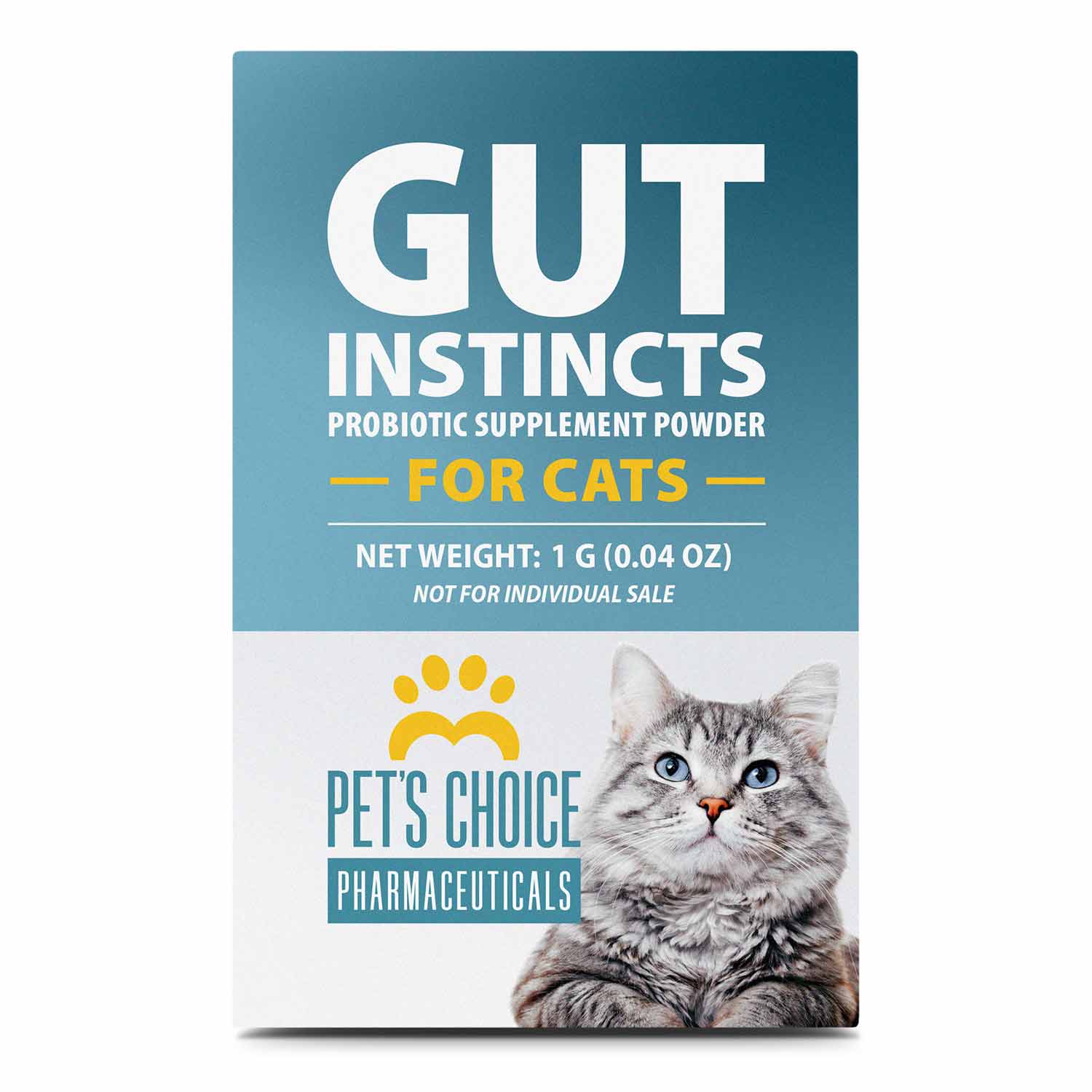 Pet’s Choice Gut Instincts Probiotic Supplement for Cats, Digestive & Immune Support, 30 Powder Packets, Made in USA