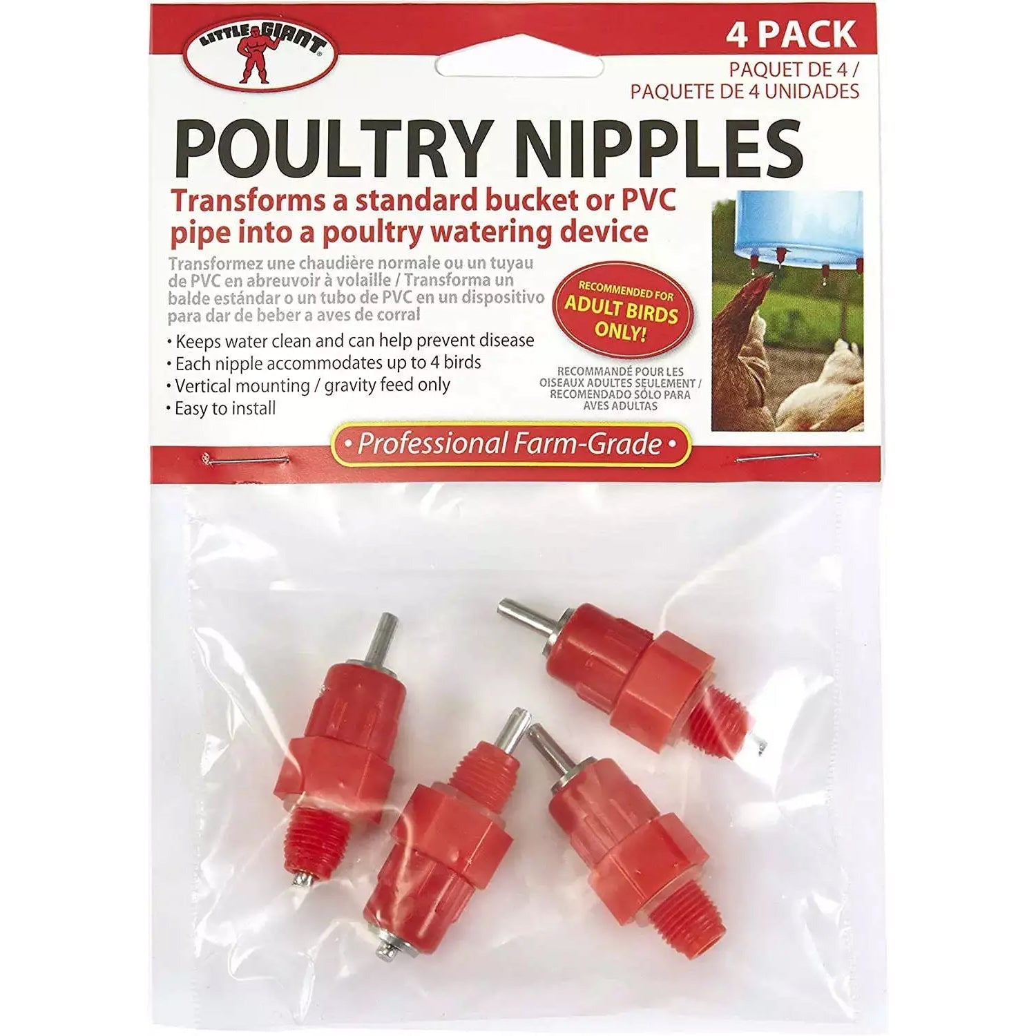 Poultry Nipples, 4 pk