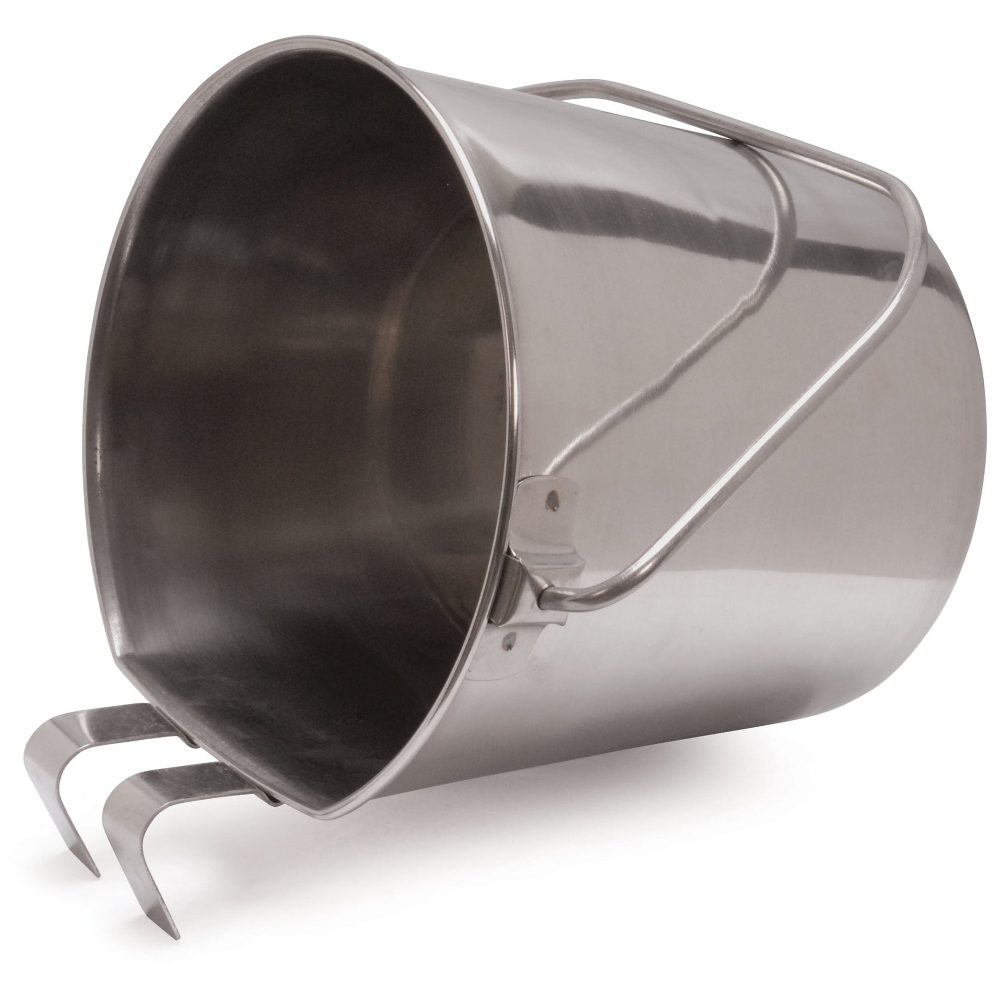 Jeffers Flat-Sided Stainless Steel Pails with Hook & Handle