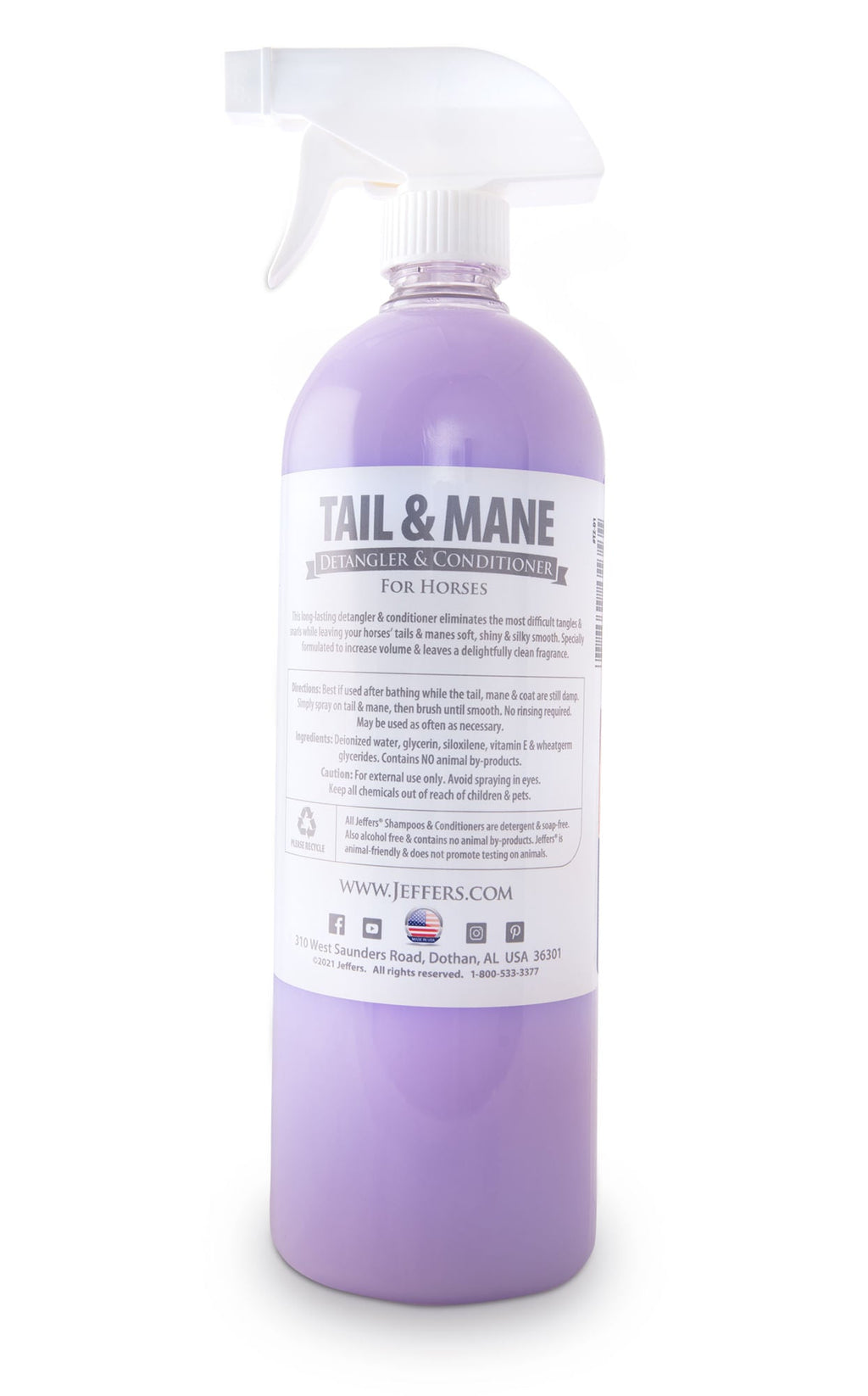 Jeffers Equine Tail & Mane Detangler and Conditioner for Horses