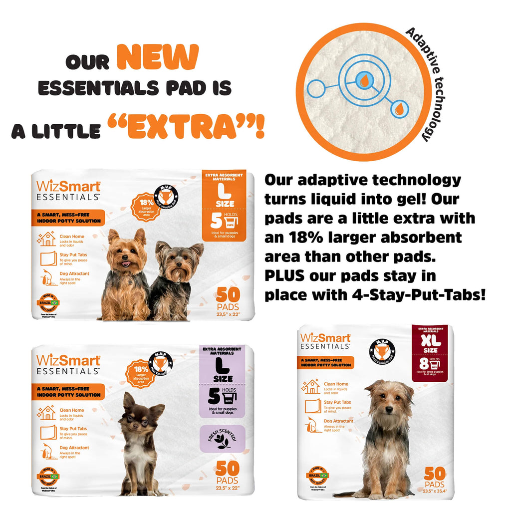 WizSmart Essentials Large Dog Training Pads for Puppies